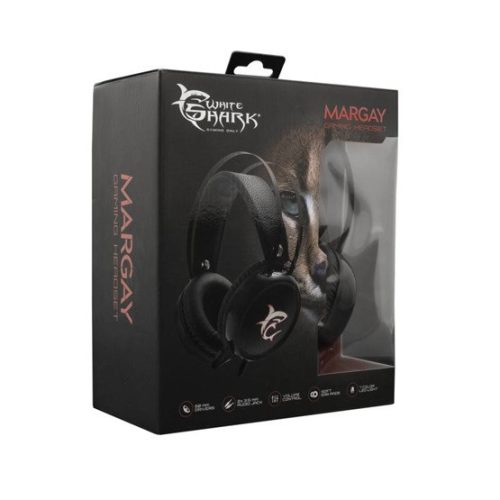 Weißer Hai MARGAY GH-1947 Gamer-Headset mit Mikrofon - Schwarz