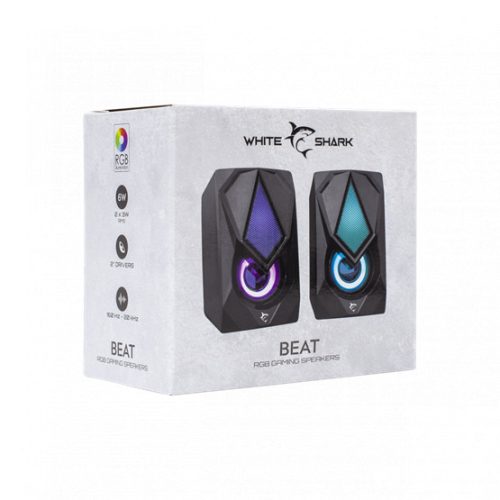 Weißer Hai GSP-619 BEAT 2.0 Lautsprecher 6W - RGB-LED-Lichteffekt - schwarz