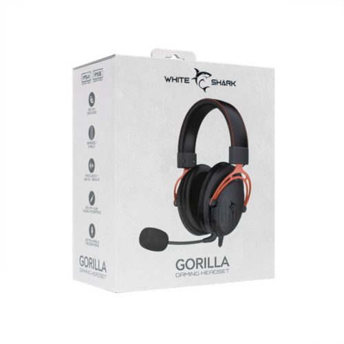 Weißer Hai GH-2341B/R GORILLA Gaming-Headset mit Mikrofon - Schwarz/Rot