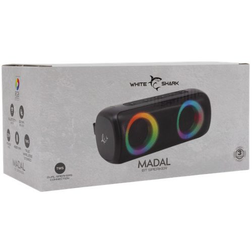 Weißer Hai GBT-876 MADAL Bluetooth v5.1 Lautsprecher 2x10W - Schwarz