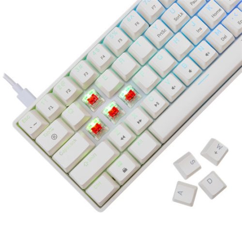 Weißer Hai GK-004211W/R-US SHINOBI-2 kabelgebundene mechanische Gaming-Tastatur - weiß - US