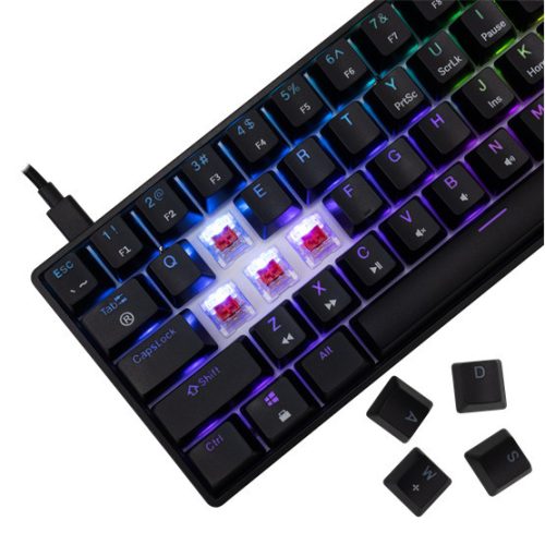 Weiße Haifisch GK-004111B/R-US SHINOBI-2 kabelgebundene mechanische Gaming-Tastatur - schwarz - US