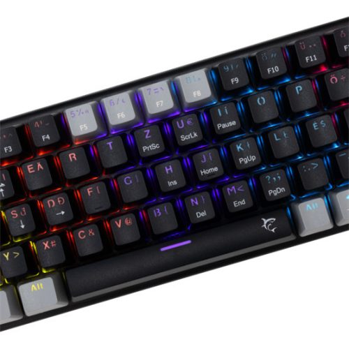 Weißer Hai GK-002123V2-B-G/BL-HU WAKIZASHI-2 kabelgebundene mechanische Gaming-Tastatur - schwarz/grau - HU/blau