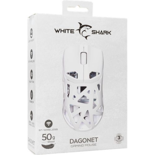 Weißer Hai GM-5019W DAGONET Kabellose Gaming-Maus - Weiß