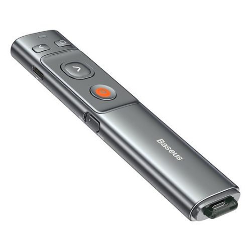 Baseus Orange Dot kabelloser Batteriebetriebener Presenter und Laserpointer, grau