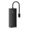 HUB Baseus Lite 4-Port USB Type-C HUB Dockingstation, 25 cm, Schwarz