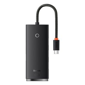   HUB Baseus Lite 4-Port USB Type-C HUB Dockingstation, 25 cm, Schwarz