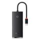HUB Baseus Lite 4-Port USB Type-C HUB Dockingstation, 25 cm, Schwarz