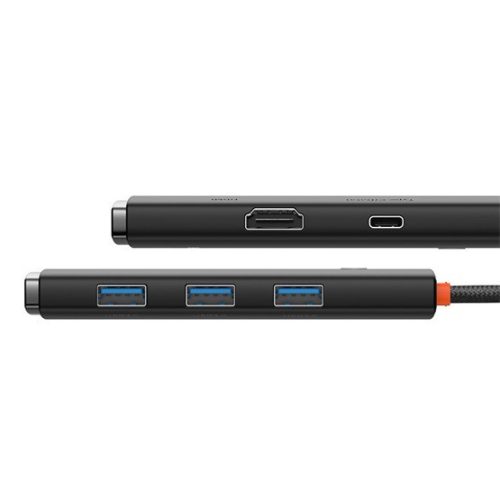 Baseus Lite 5-Port USB Type-C HUB Dockingstation, Schwarz