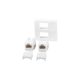 Lanberg 45x45mm Einbaurahmen mit 2xRJ45 CAT.6 UTP Keystone-Modul, weiß