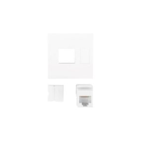   Lanberg 45x45mm Einbaurahmen 1xRJ45 CAT.6 UTP Keystone-Modul, weiß