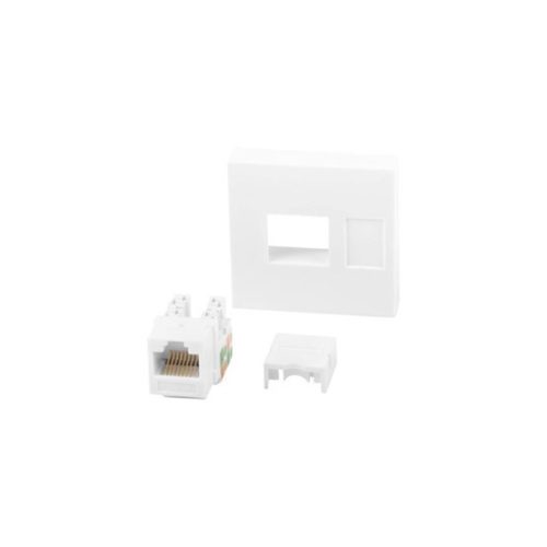 Lanberg 45x45mm Einbaurahmen 1xRJ45 CAT.6 UTP Keystone-Modul, weiß